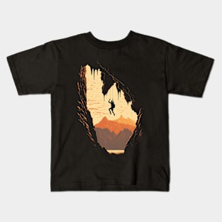 Mountain Climber's Triumph Kids T-Shirt